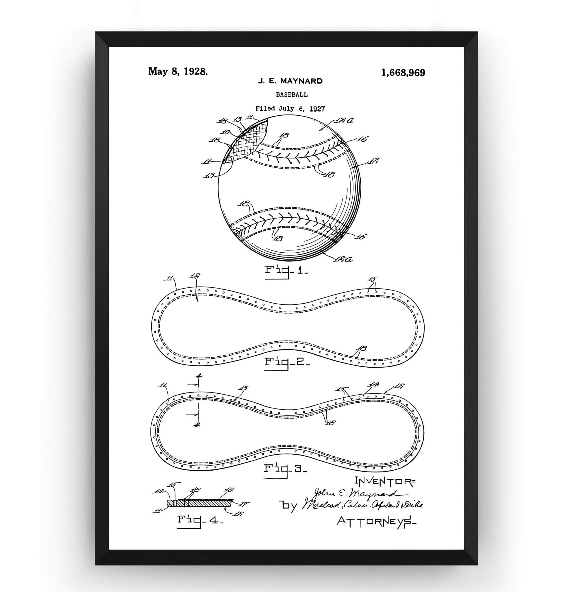 Baseball Stitching Patent Print - Magic Posters