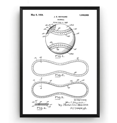 Baseball Stitching Patent Print - Magic Posters