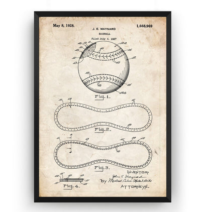 Baseball Stitching Patent Print - Magic Posters