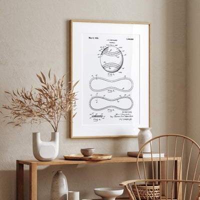 Baseball Stitching Patent Print - Magic Posters