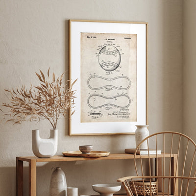 Baseball Stitching Patent Print - Magic Posters