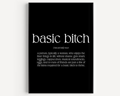 Basic Bitch Definition Print - Magic Posters