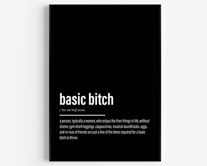 Basic Bitch Definition Print - Magic Posters