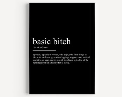 Basic Bitch Definition Print - Magic Posters