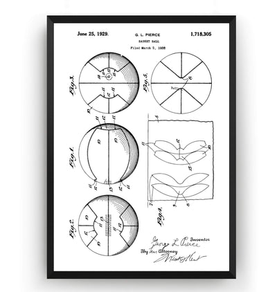 Basketball 1928 Patent Print - Magic Posters
