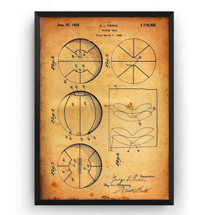 Basketball 1928 Patent Print - Magic Posters