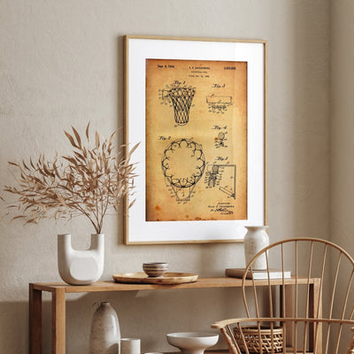Basketball Hoop 1936 Patent Print - Magic Posters