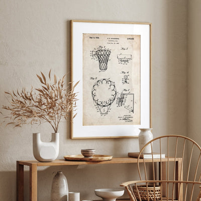 Basketball Hoop 1936 Patent Print - Magic Posters