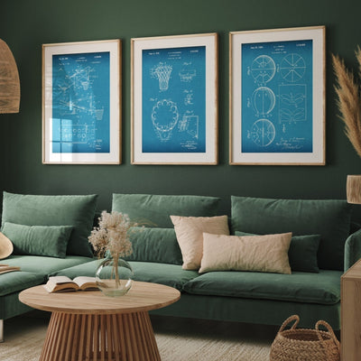 Basketball Set Of 3 Patent Prints - Magic Posters
