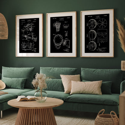 Basketball Set Of 3 Patent Prints - Magic Posters
