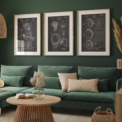 Basketball Set Of 3 Patent Prints - Magic Posters