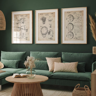 Basketball Set Of 3 Patent Prints - Magic Posters