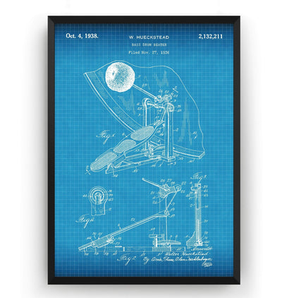 Bass Drum Beater 1938 Patent Print - Magic Posters