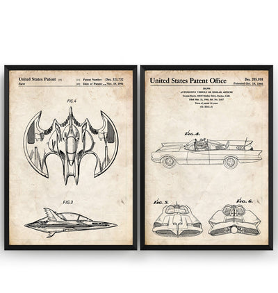 Batman Set Of 2 Patent Prints - Magic Posters