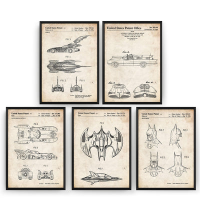 Batman Set Of 5 Patent Prints - Magic Posters