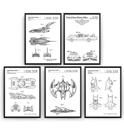 Batman Set Of 5 Patent Prints - Magic Posters