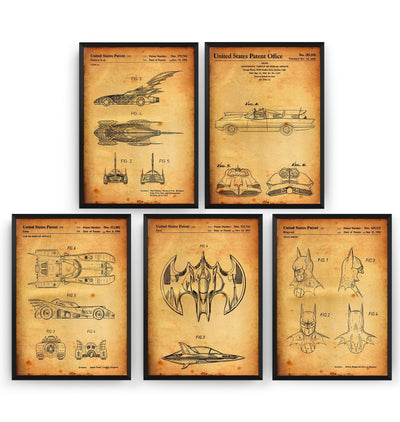 Batman Set Of 5 Patent Prints - Magic Posters