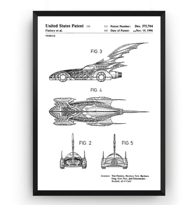 Batmobile 1996 Patent Print - Magic Posters