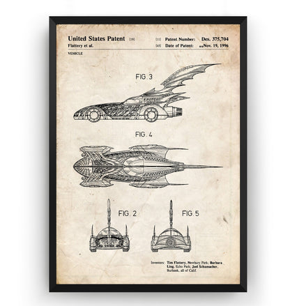 Batmobile 1996 Patent Print - Magic Posters