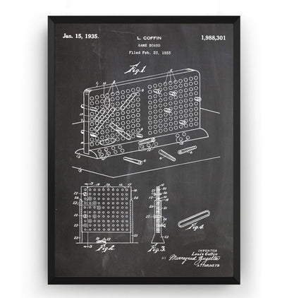 Battleship Board 1935 Patent Print - Magic Posters