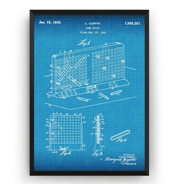 Battleship Board 1935 Patent Print - Magic Posters
