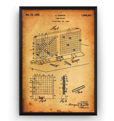 Battleship Board 1935 Patent Print - Magic Posters