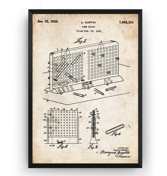 Battleship Board 1935 Patent Print - Magic Posters