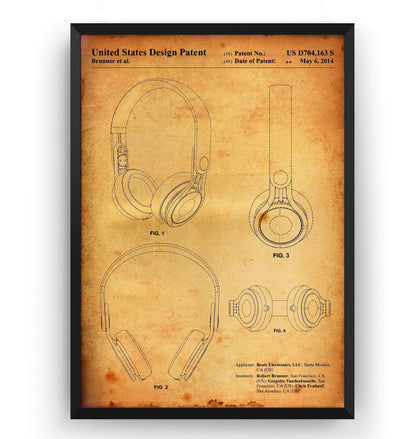 Headphones 2014 Patent Print - Magic Posters