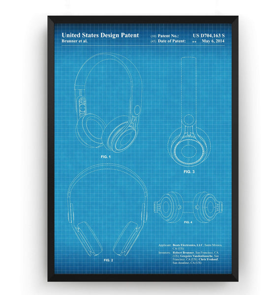 Headphones 2014 Patent Print - Magic Posters