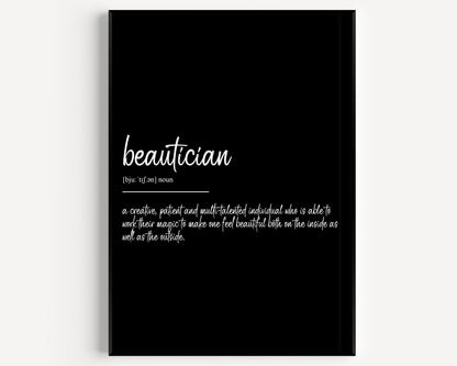 Beautician Definition Print - Magic Posters