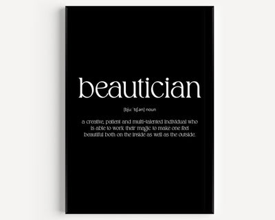 Beautician Definition Print - Magic Posters