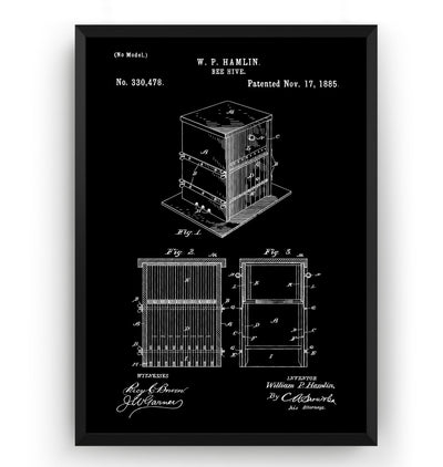 Bee Hive 1885 Patent Print - Magic Posters