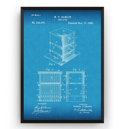 Bee Hive 1885 Patent Print - Magic Posters
