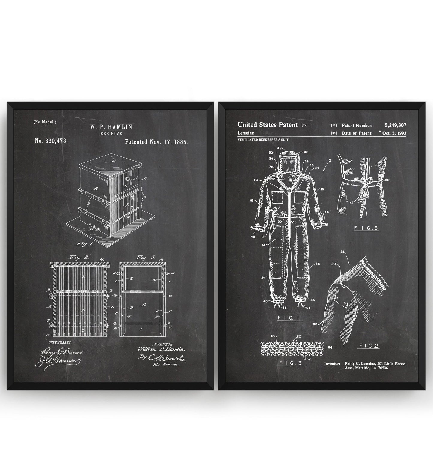 Beekeeper Set Of 2 Patent Prints - Magic Posters