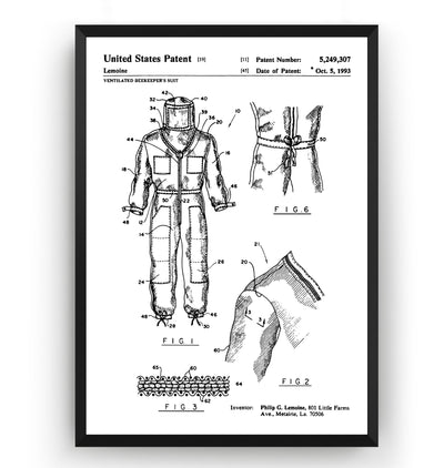 Beekeeper Suit 1993 Patent Print - Magic Posters