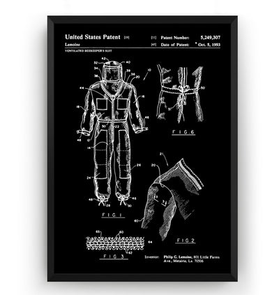 Beekeeper Suit 1993 Patent Print - Magic Posters