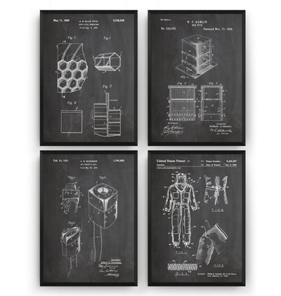 Beekeeping Set Of 4 Patent Prints - Magic Posters
