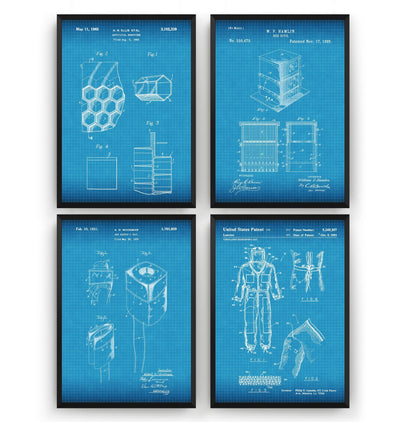 Beekeeping Set Of 4 Patent Prints - Magic Posters