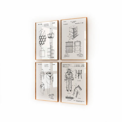 Beekeeping Set Of 4 Patent Prints - Magic Posters