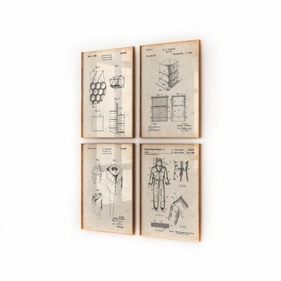 Beekeeping Set Of 4 Patent Prints - Magic Posters