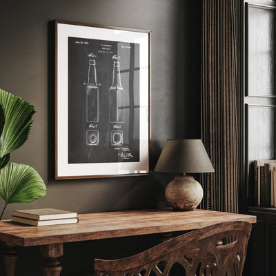 Beer Bottle 1934 Patent Print - Magic Posters