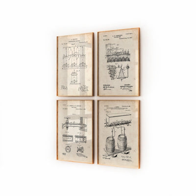 Beer Brewing Set Of 4 Patent Prints - Magic Posters