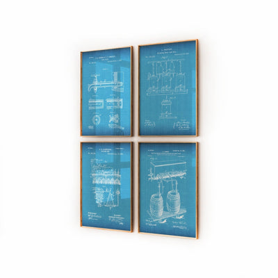 Beer Brewing Set Of 4 Patent Prints - Magic Posters