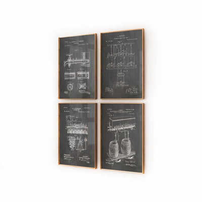 Beer Brewing Set Of 4 Patent Prints - Magic Posters