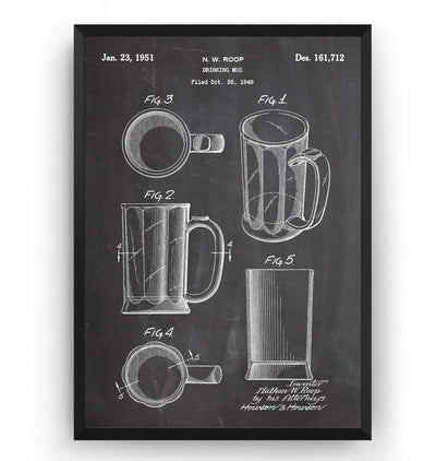 Beer Mug 1951 Patent Print - Magic Posters