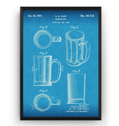 Beer Mug 1951 Patent Print - Magic Posters