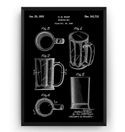 Beer Mug 1951 Patent Print - Magic Posters