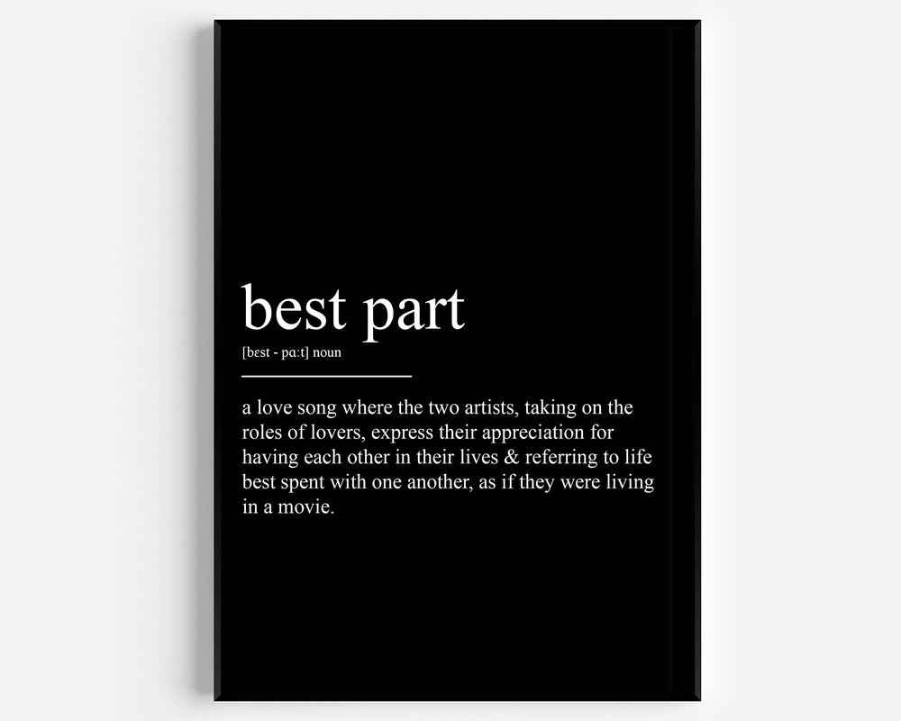 Best Part Definition Print - Magic Posters