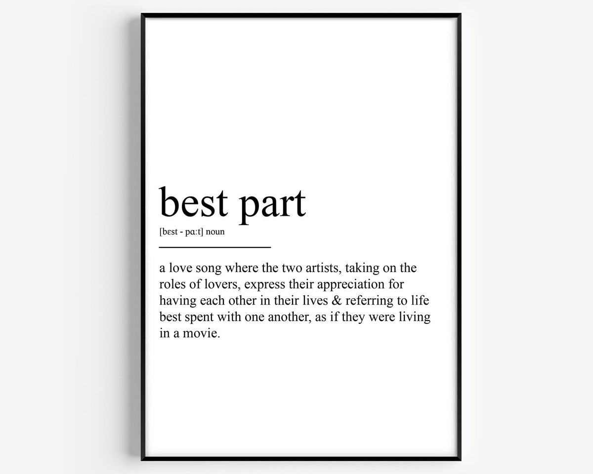 Partly Definition Best Part Definition Print - Magic Posters
