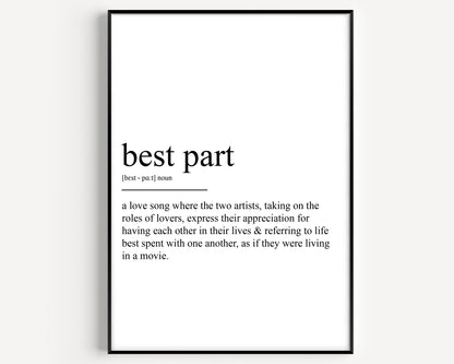 Best Part Definition Print - Magic Posters